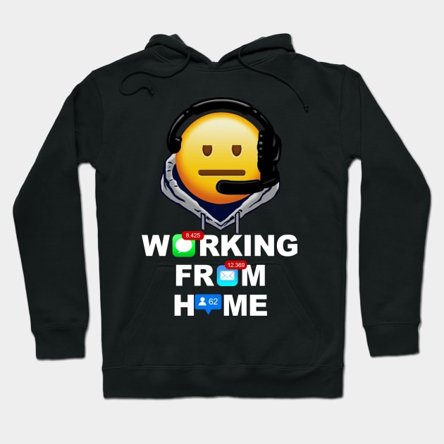 Working From Home Emoji Social Worker Lover Gift Hoodie by KiraT